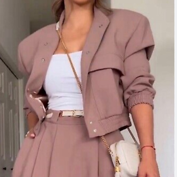 Zara woman maxi pocket bomber in beige pink - Picture 6 of 6